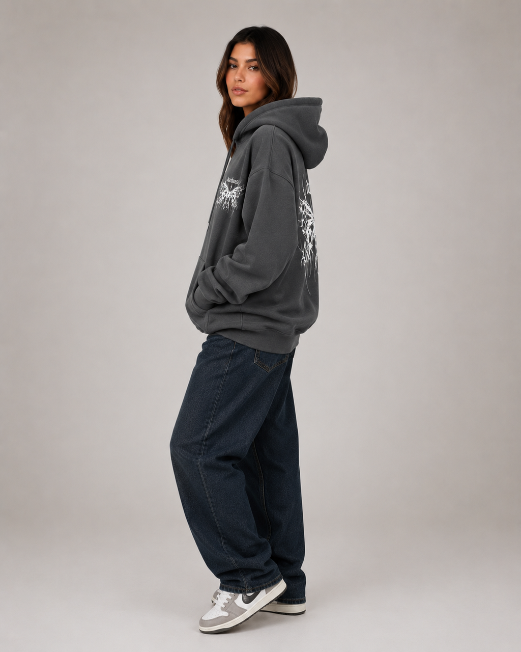 Women's Gothic Graphic Hoodie – Oversized Harajuku Hooded Sweatshirt Streetwear Pullover Hoodie