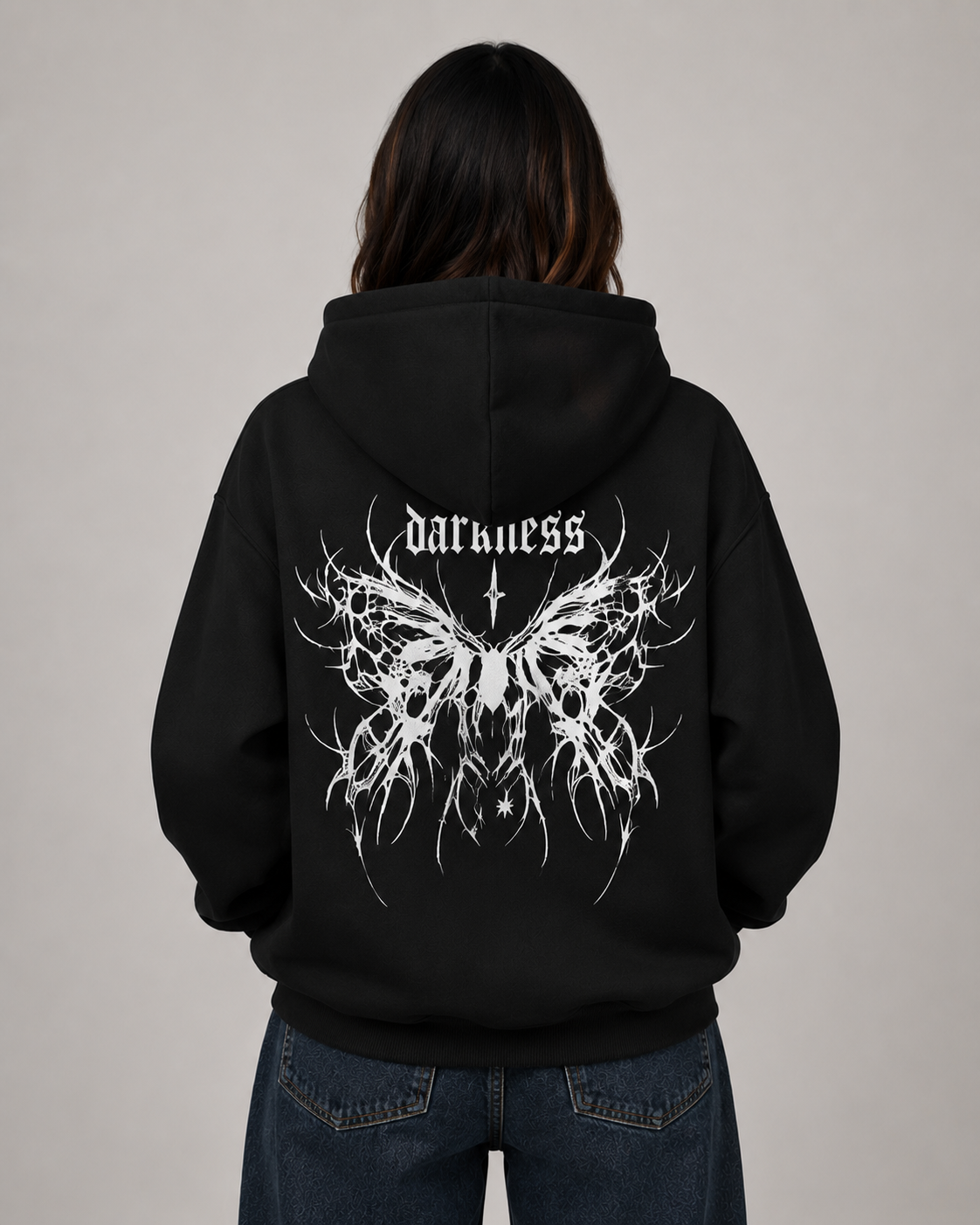 Women's Gothic Graphic Hoodie – Oversized Harajuku Hooded Sweatshirt Streetwear Pullover Hoodie
