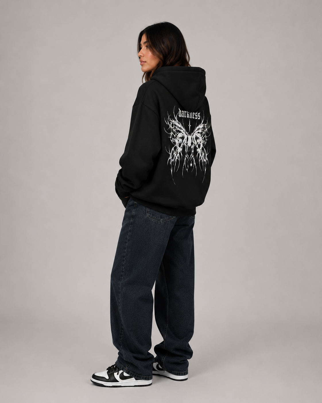 Women's Gothic Graphic Hoodie – Oversized Harajuku Hooded Sweatshirt Streetwear Pullover Hoodie
