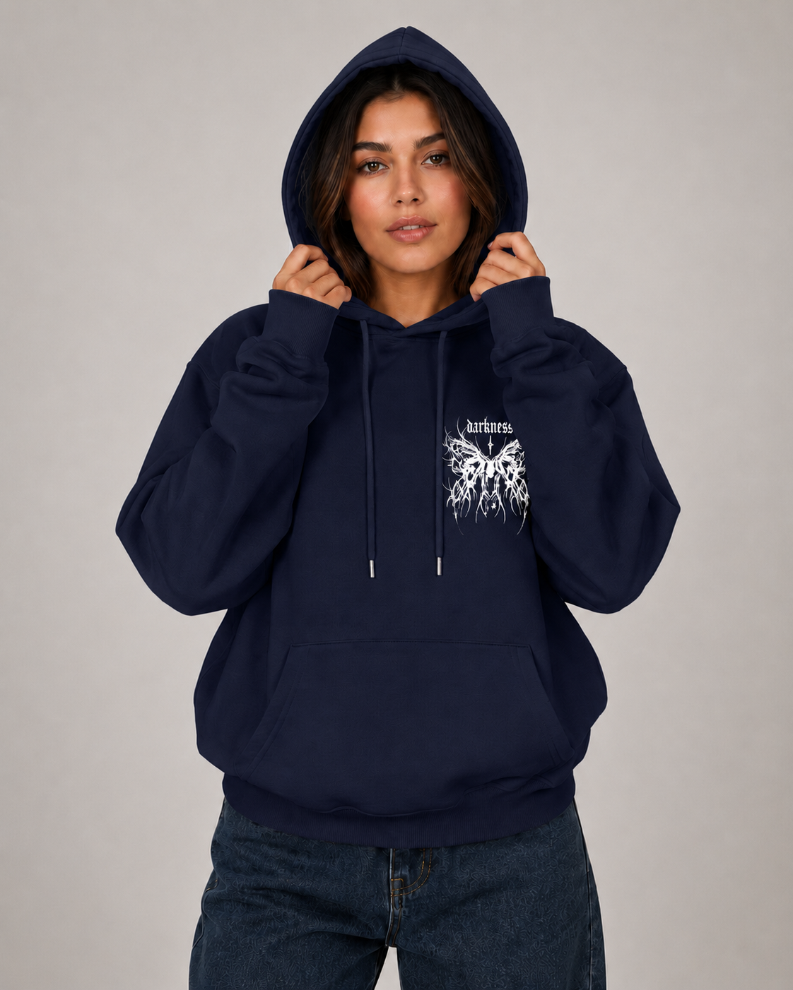 Women's Gothic Graphic Hoodie – Oversized Harajuku Hooded Sweatshirt Streetwear Pullover Hoodie