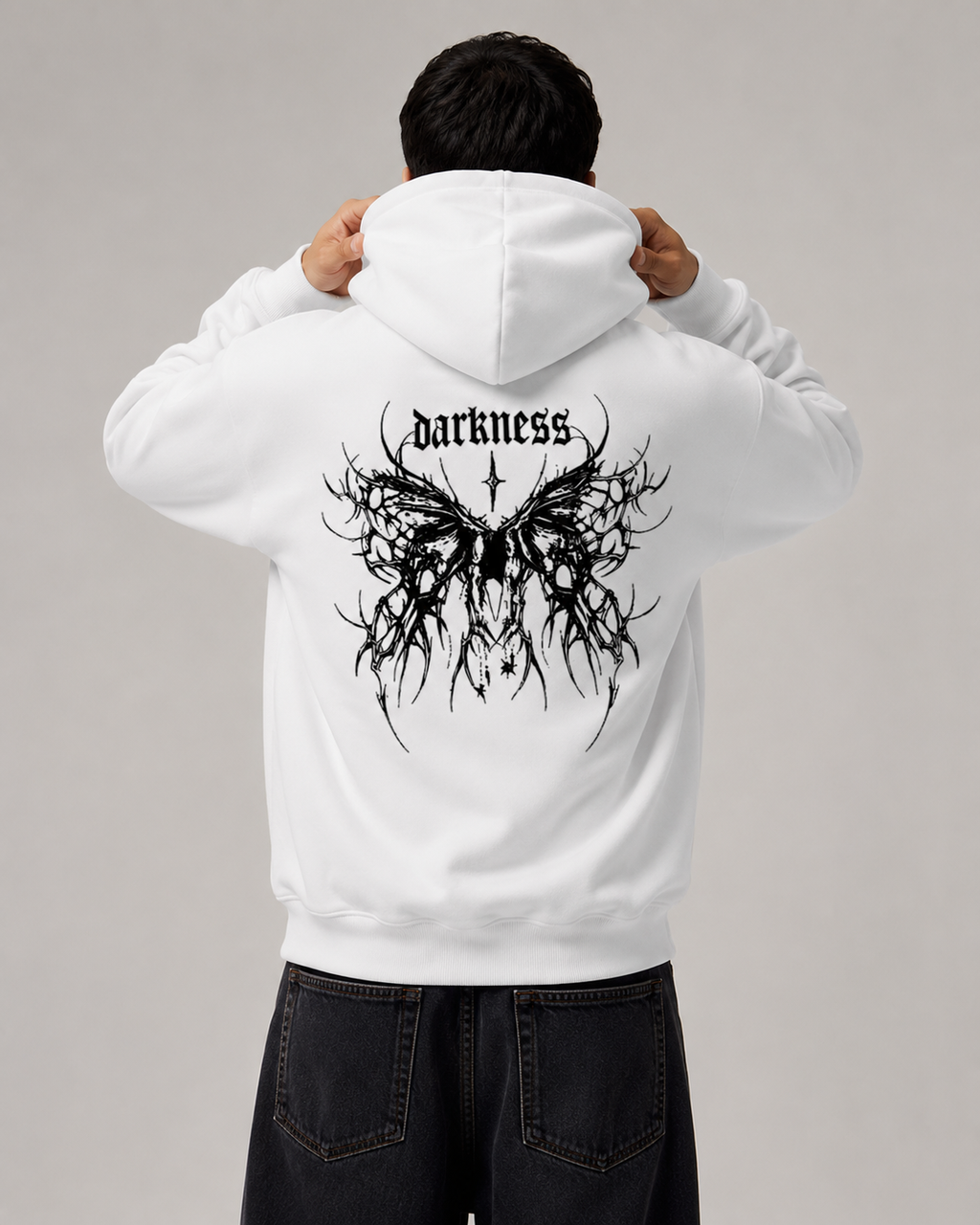 Men's Gothic Graphic Hoodie – Oversized Harajuku Hooded Sweatshirt Streetwear Pullover Hoodie