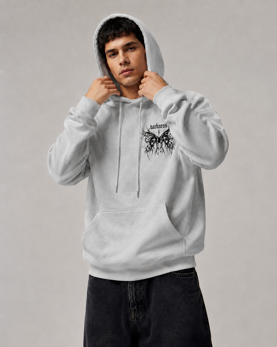 Men's Gothic Graphic Hoodie – Oversized Harajuku Hooded Sweatshirt Streetwear Pullover Hoodie