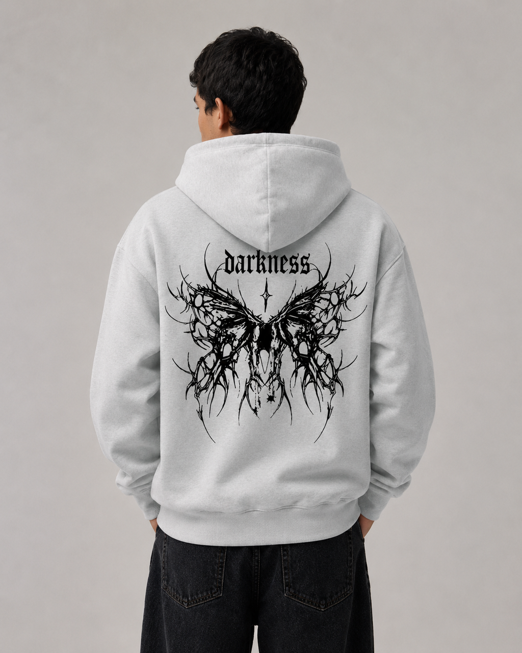 Men's Gothic Graphic Hoodie – Oversized Harajuku Hooded Sweatshirt Streetwear Pullover Hoodie