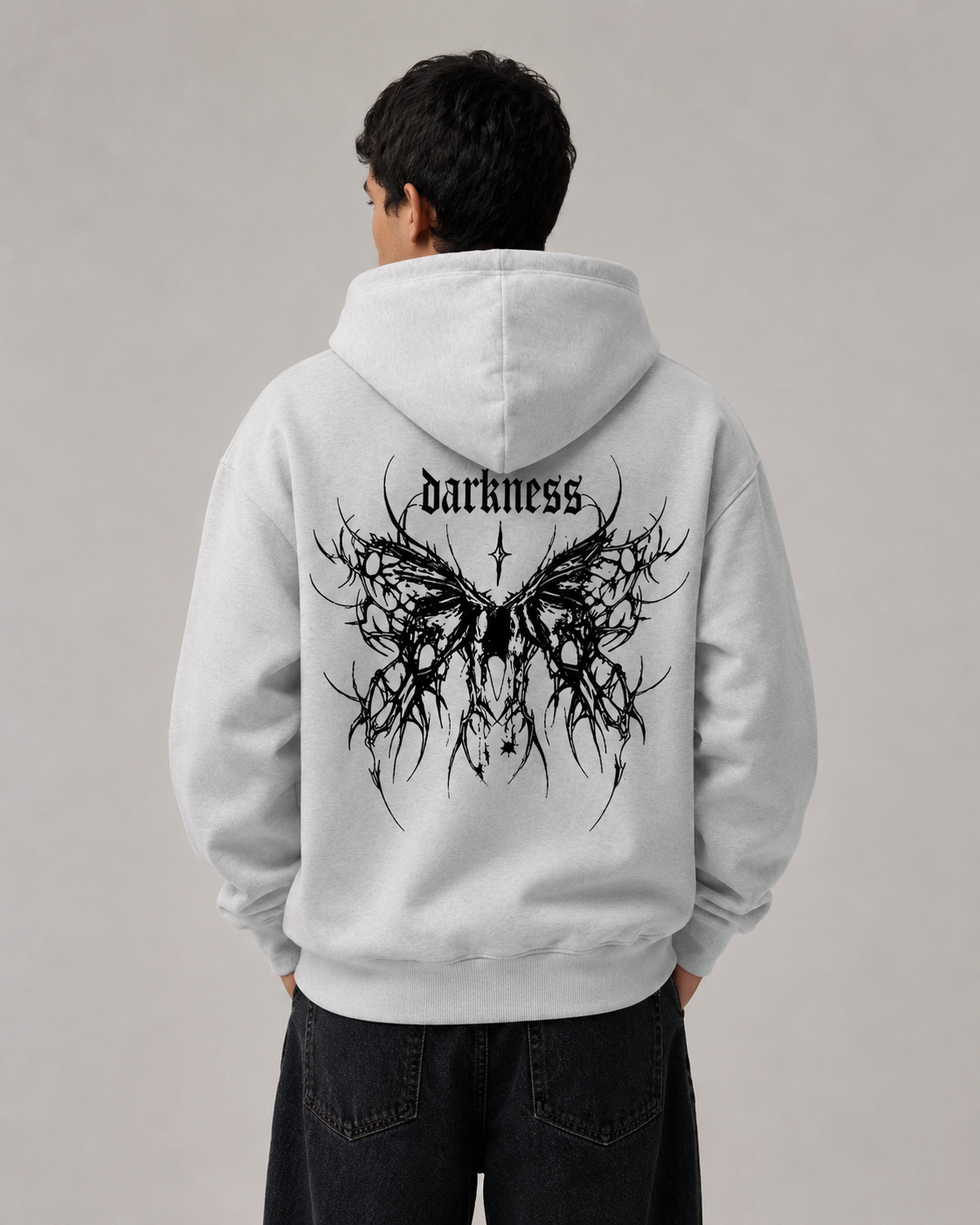 Men's Gothic Graphic Hoodie – Oversized Harajuku Hooded Sweatshirt Streetwear Pullover Hoodie