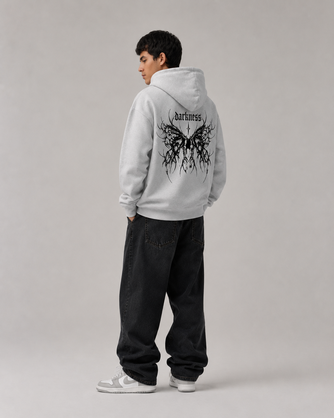 Men's Gothic Graphic Hoodie – Oversized Harajuku Hooded Sweatshirt Streetwear Pullover Hoodie