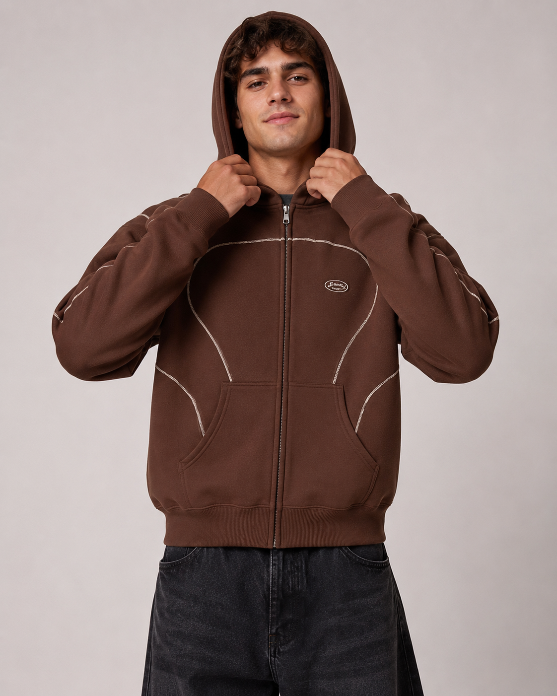 Men's Fleece Lined Hooded Sweatshirt – Relaxed Fit Casual Streetwear Jacket