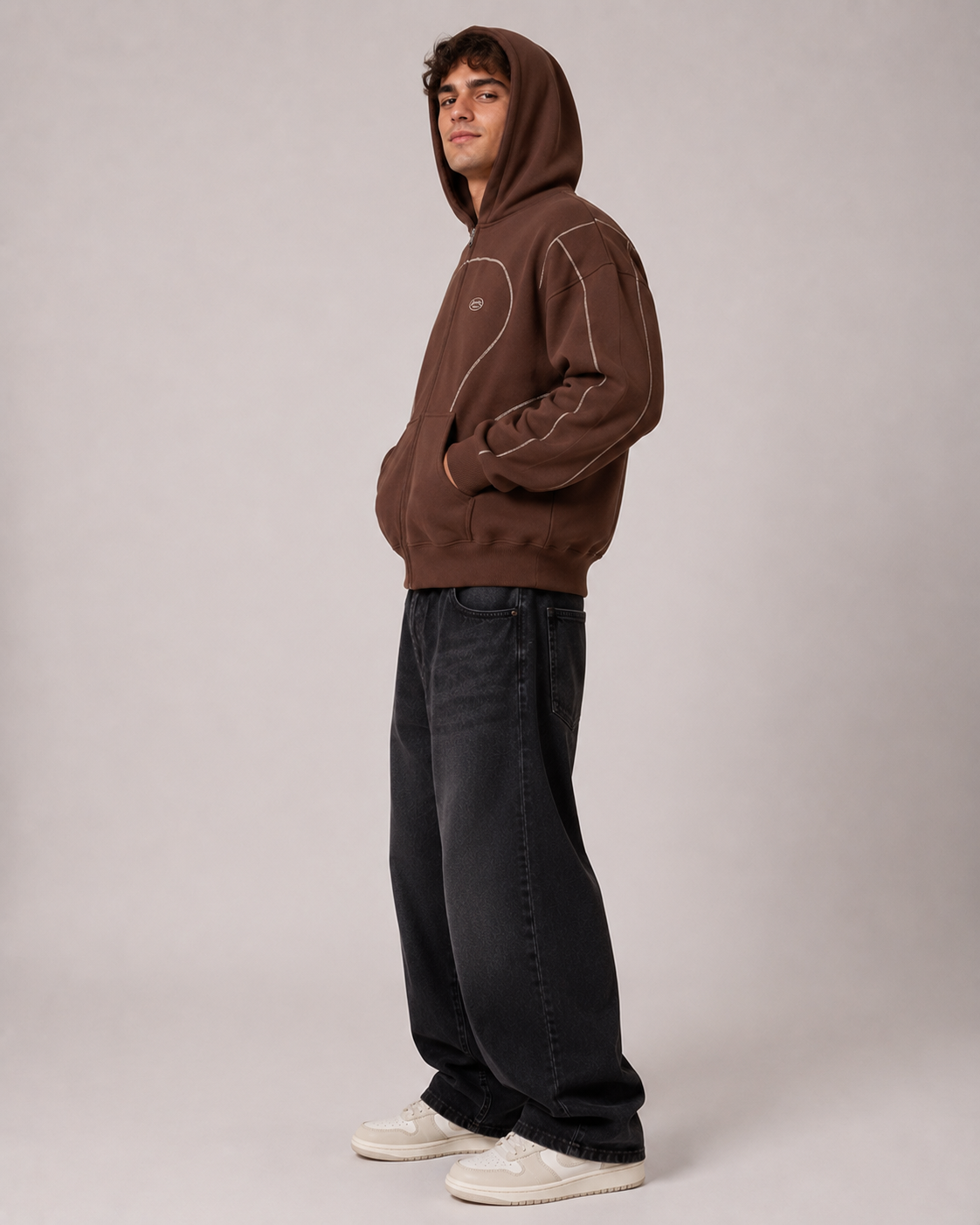 Men's Fleece Lined Hooded Sweatshirt – Relaxed Fit Casual Streetwear Jacket