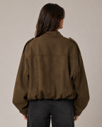 Women's Casual Bomber Jacket – Relaxed Fit Zip Up Casual Streetwear Lightweight Jacket