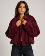 Women's Casual Bomber Jacket – Relaxed Fit Zip Up Casual Streetwear Lightweight Jacket