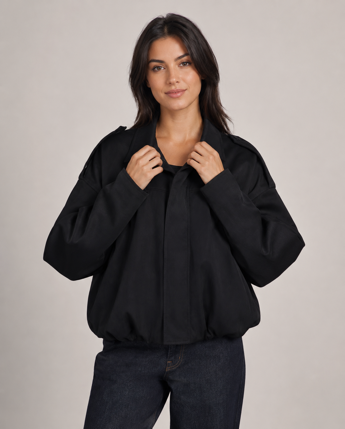 Women's Casual Bomber Jacket – Relaxed Fit Zip Up Casual Streetwear Lightweight Jacket