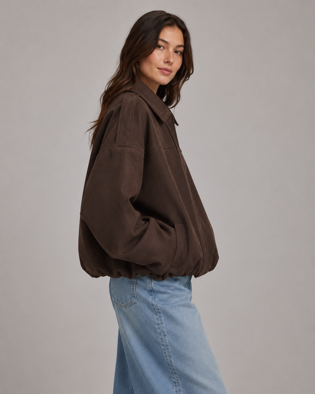 Women's Casual Bomber Jacket – Relaxed Fit Zip Up Casual Streetwear Lightweight Jacket