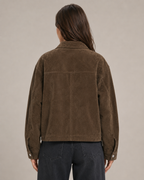 Women's Faux Leather Bomber Jacket – Relaxed Fit Zip Up Collared Casual Vintage Streetwear Jacket