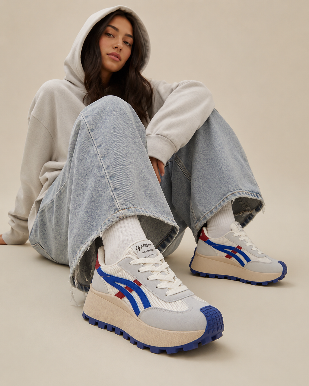 Women's Chunky Sneakers – Platform Lace Up Casual Walking Streetwear Fashion Shoes
