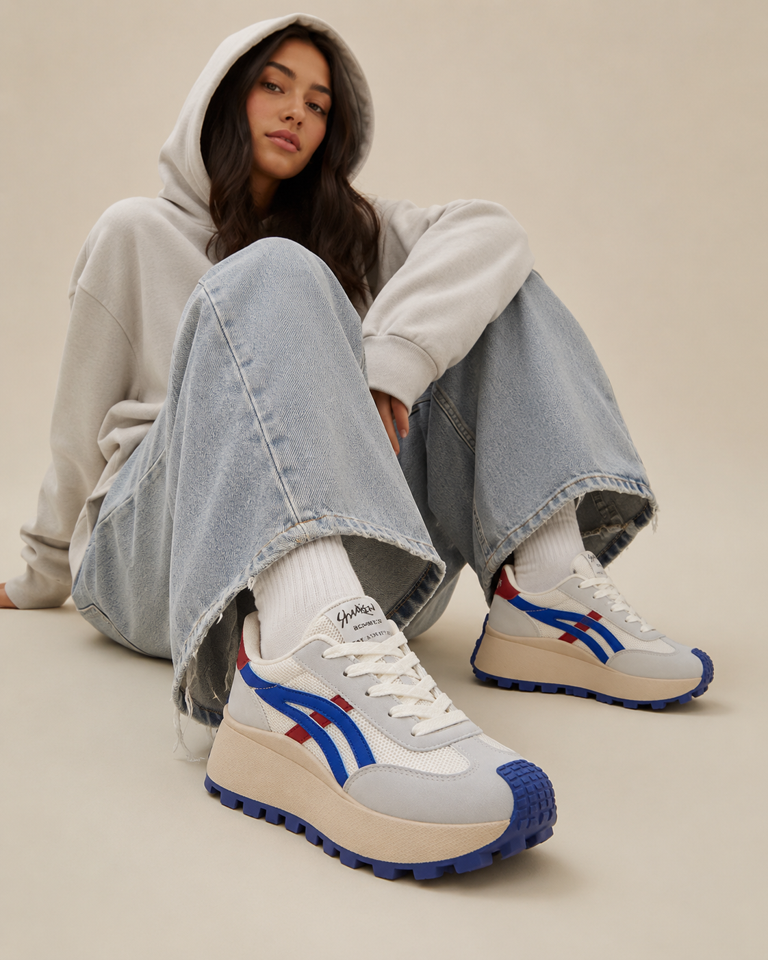Women's Chunky Sneakers – Platform Lace Up Casual Walking Streetwear Fashion Shoes