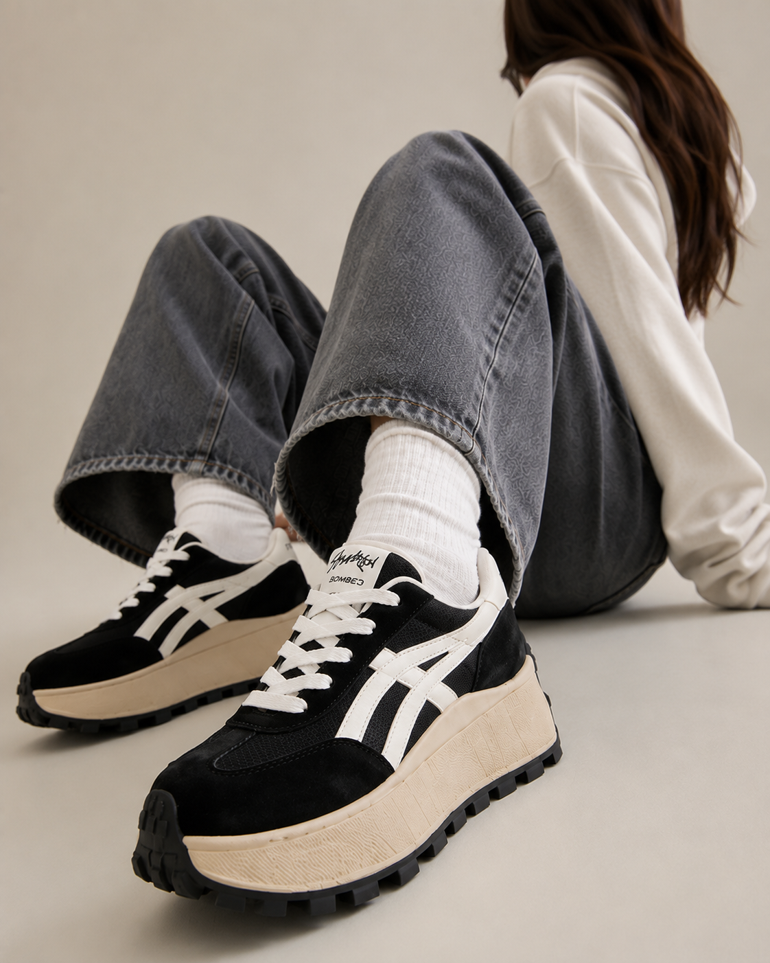 Women's Chunky Sneakers – Platform Lace Up Casual Walking Streetwear Fashion Shoes