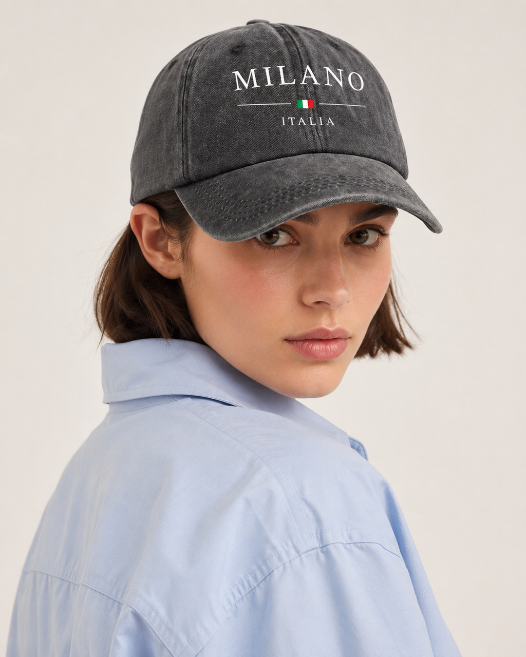 Vintage Washed Cotton Milano Baseball Cap – Embroidered Adjustable Dad Hat Casual Unisex Hat