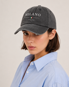 Vintage Washed Cotton Milano Baseball Cap – Embroidered Adjustable Dad Hat Casual Unisex Hat