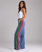 Women's Striped Wide Leg Denim Jeans – High Rise Relaxed Fit Panel Jeans Casual Streetwear Pants