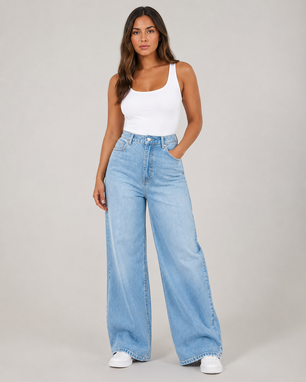 Women's High Waist Straight Leg Denim Jeans – Relaxed Fit Wide Leg Casual Everyday Jeans