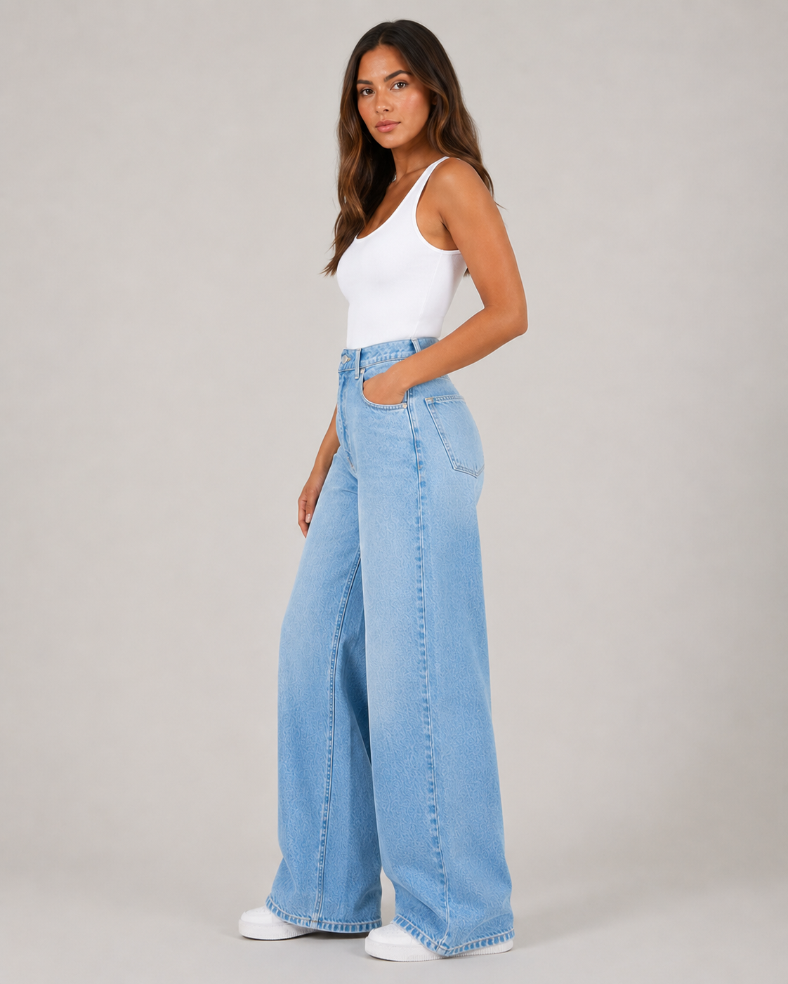 Women's High Waist Straight Leg Denim Jeans – Relaxed Fit Wide Leg Casual Everyday Jeans