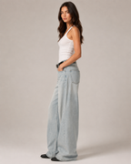 Women's Straight Leg Denim Jeans – High Rise Relaxed Fit Vintage Wash Casual Everyday Jeans