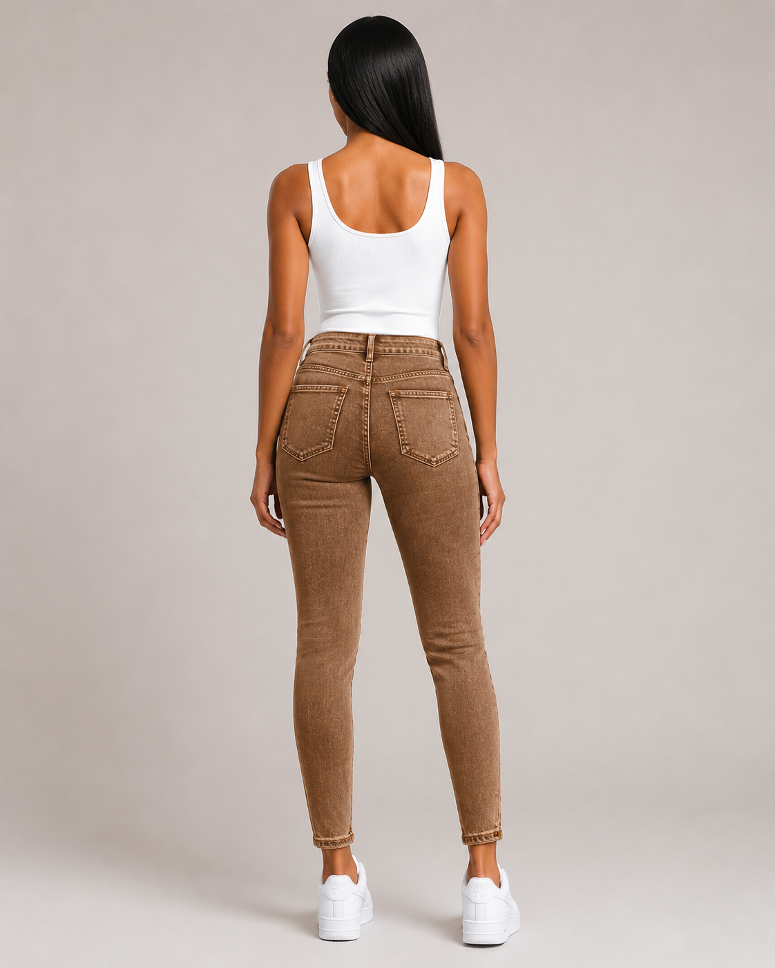 Women's High Waisted Ripped Skinny Jeans – Stretch Distressed Denim Slim Fit Casual Jeans