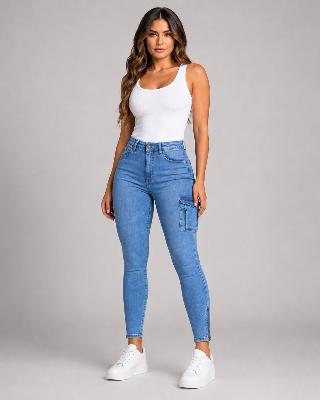 Women's Denim Jeggings – High Rise Stretch Skinny Jeans Vintage Wash Pull On Denim Leggings