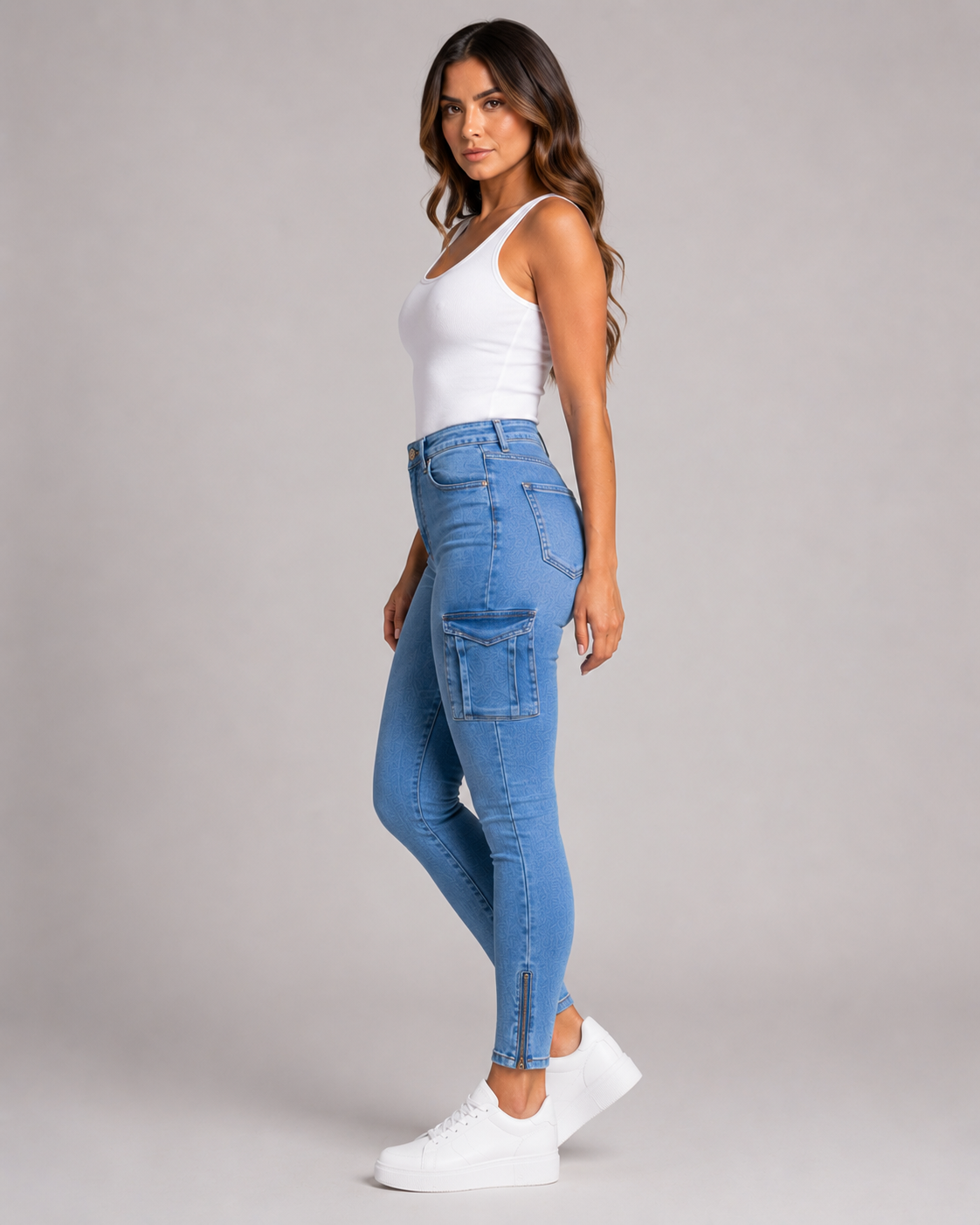 Women's Denim Jeggings – High Rise Stretch Skinny Jeans Vintage Wash Pull On Denim Leggings