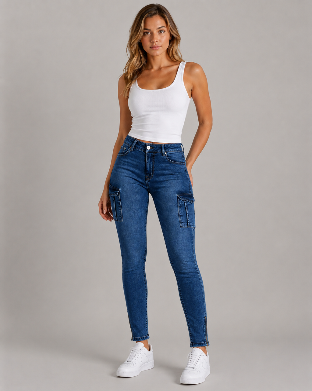 Women's Denim Jeggings – High Rise Stretch Skinny Jeans Vintage Wash Pull On Denim Leggings