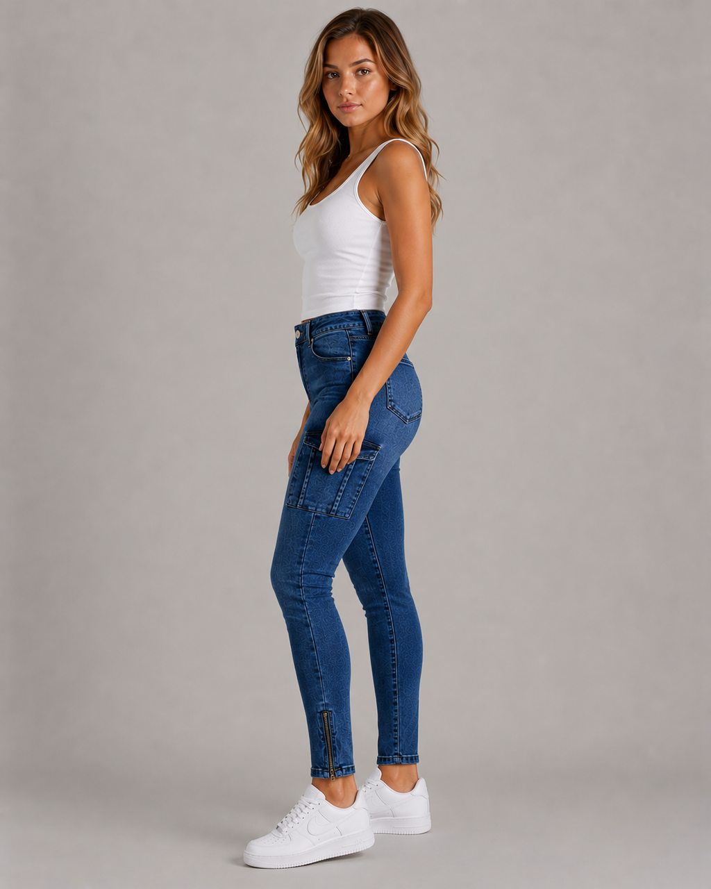 Women's Denim Jeggings – High Rise Stretch Skinny Jeans Vintage Wash Pull On Denim Leggings