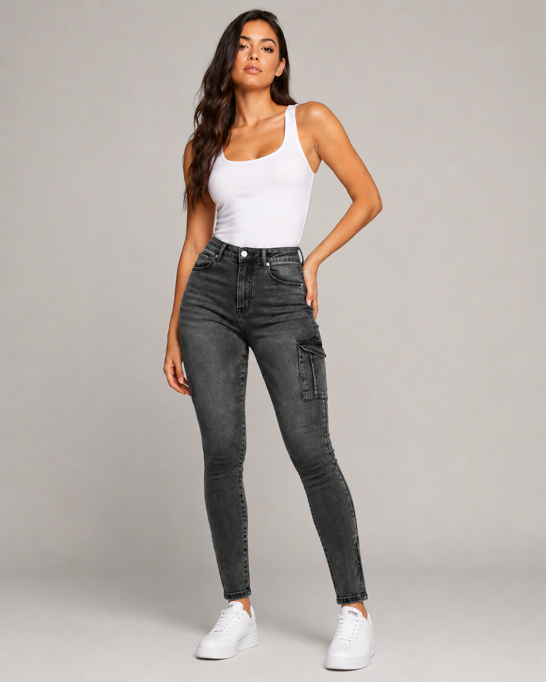 Women's Denim Jeggings – High Rise Stretch Skinny Jeans Vintage Wash Pull On Denim Leggings