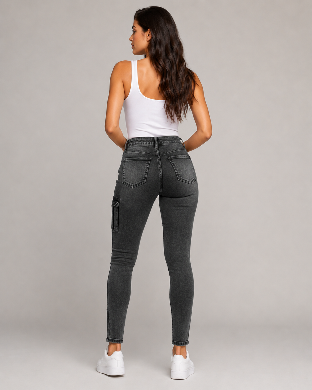 Women's Denim Jeggings – High Rise Stretch Skinny Jeans Vintage Wash Pull On Denim Leggings