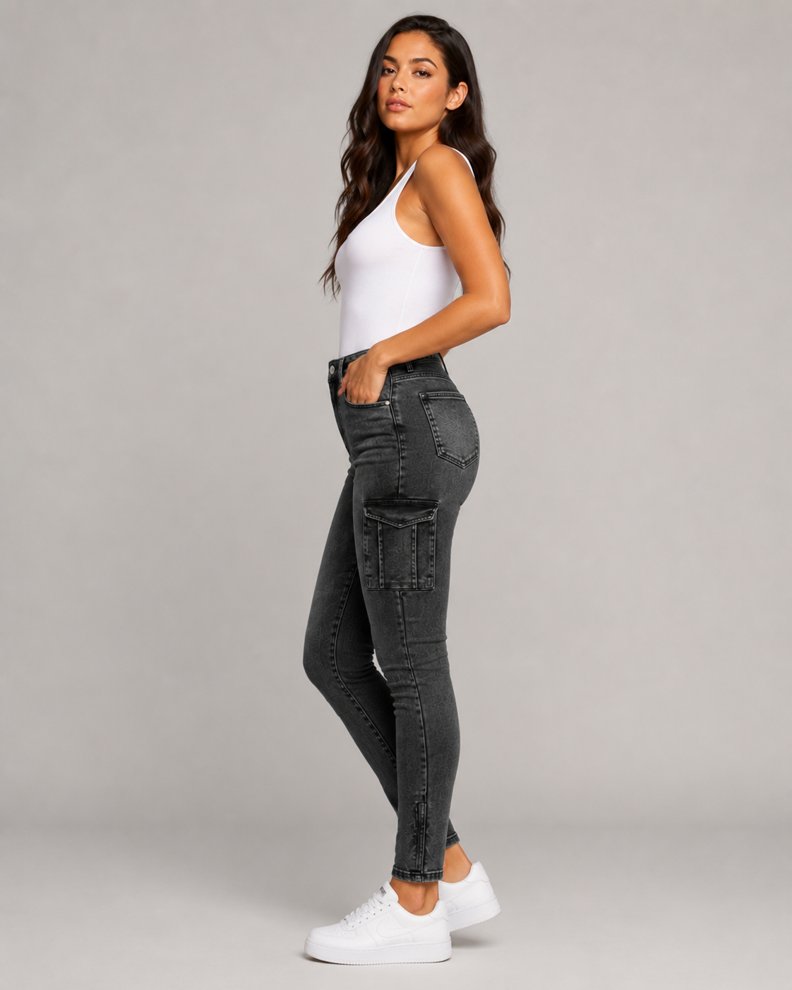Women's Denim Jeggings – High Rise Stretch Skinny Jeans Vintage Wash Pull On Denim Leggings